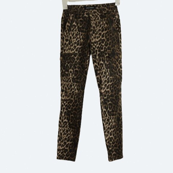 COPY - Ashley Mason leopard animal print skinny cargo pants size 25 - Picture 1 of 7